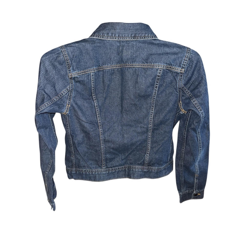 Bass Women's Small Dark Blue Denim Jacket Casual Every Day Jean Button Up Top - Picture 3 of 5